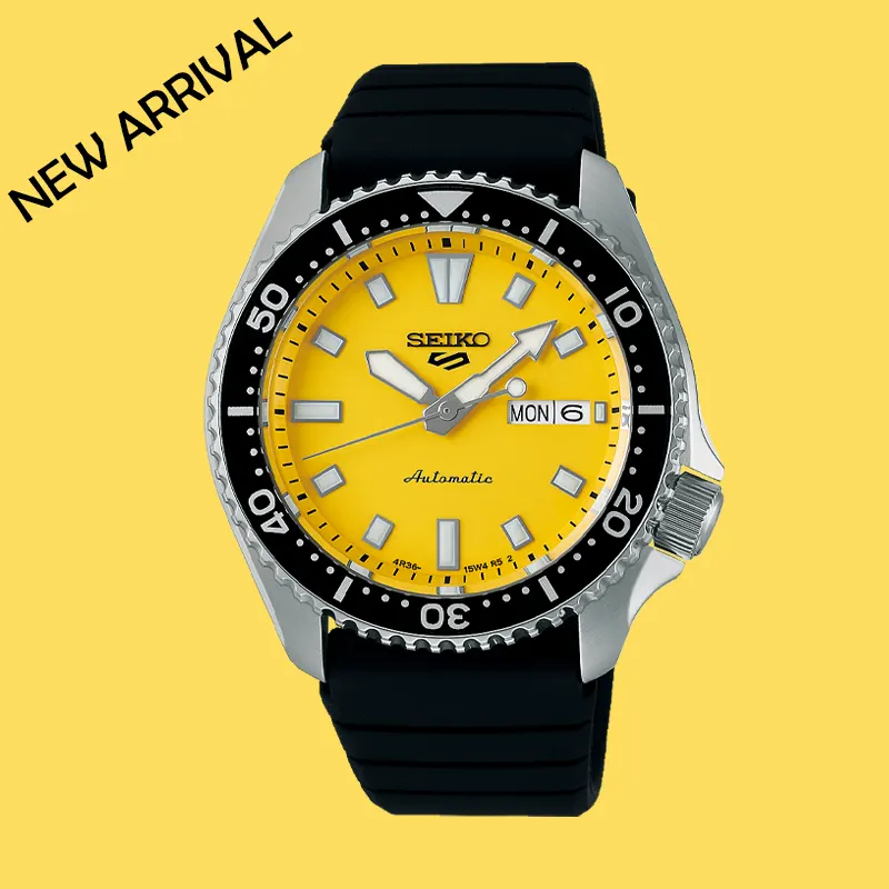 Seiko 5 Sports SKX Yellow Dial Automatic Men’s Watch- SRPL87